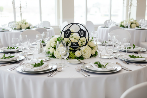 Soccer banquet table without candles